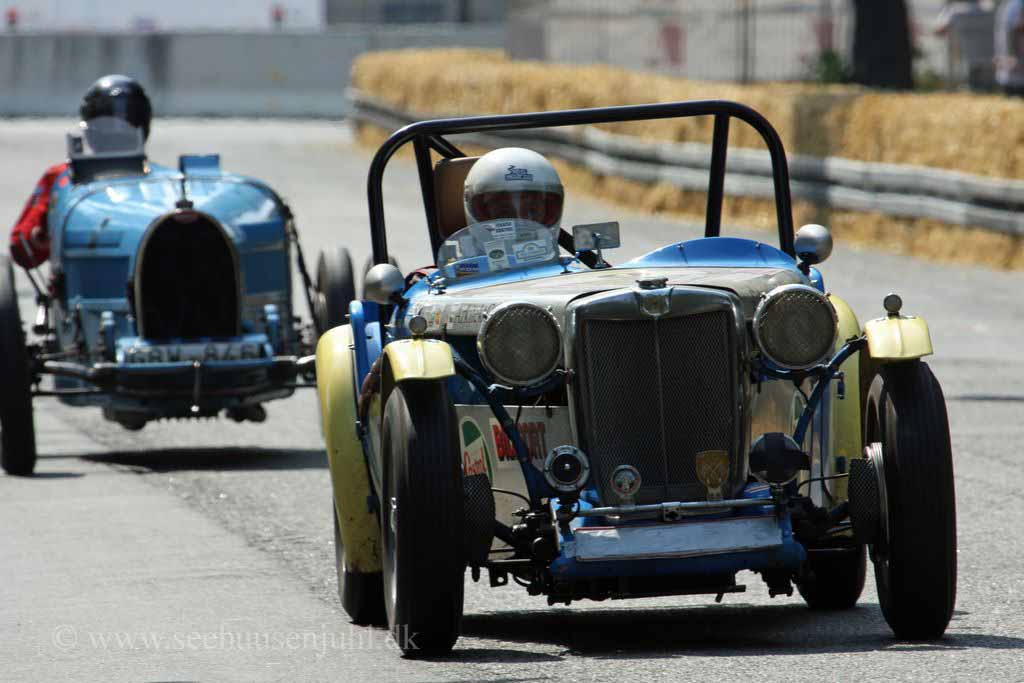 MG TC 1300cc 1946<br>Jørgen Witting<br>Bugatti T-35B 2300cc 1928<br>Janne Hansson