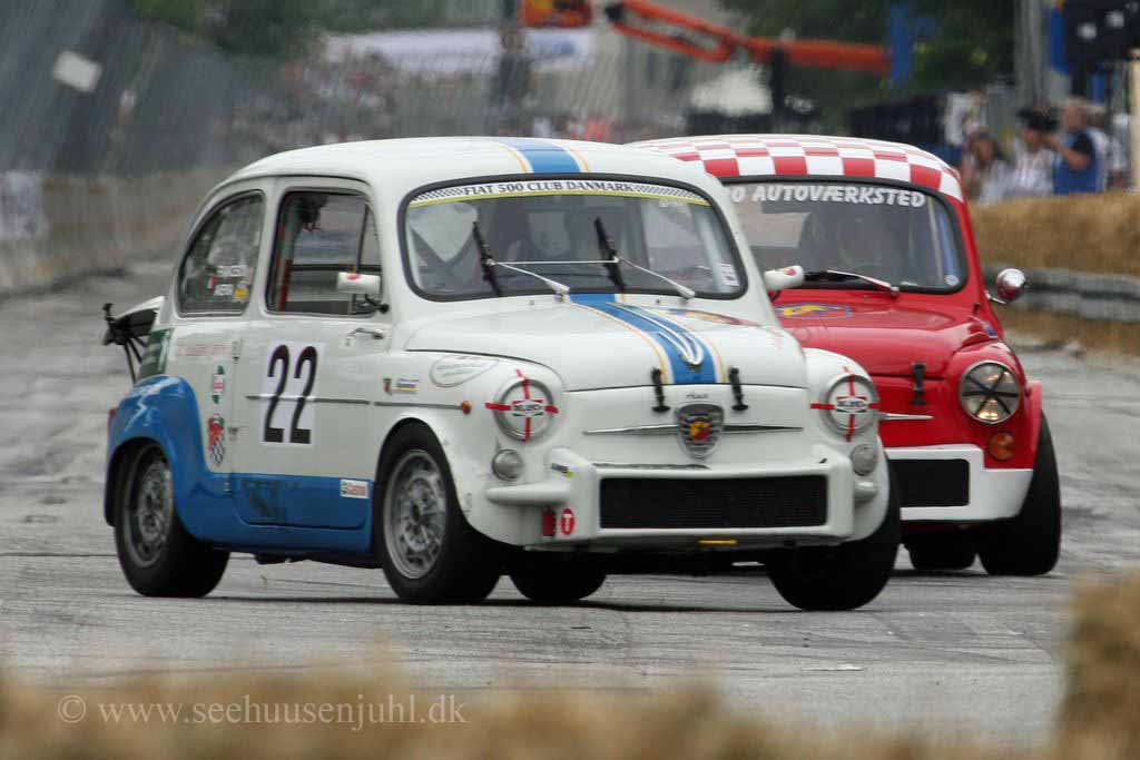 Fiat 850TC 847cc 1961<br>Francesco Aversa<br>Fiat Abarth 982cc 1971<br>Søren Knudsen