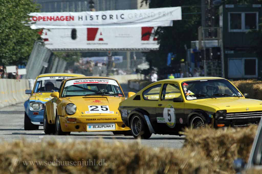 Opel C GTE 1897CC 1975<br>Tage S. Nielsen<br>Porsche 911 RS 2998cc 1974<br>Søren Dybholm<br>Ford Escort RS 1987cc 1973<br>Tomas Hall